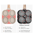 Miniatyrbilde 5 av 5: Eggpan Omelettpanne, 4-Kopps Nonstick Stekepanne, Eggkokerpan Egg Stekepanne til Frokost, Pannekaker, Plett, Crepepanne