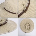 Miniatyrbild 3 av 5: Vikbar Solhatt Safarihatt för Män Anti UV Utomhus Bergsklättring Resehatt Fiskarhatt Hinkhatt，Khaki  (C)