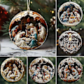 Miniatyrbilde 1 av 4: 6 stk Julekrybbe Ornamenter, Akryl Julekrybbe Ornament, Hengende Ornament Julekrybbe Henger For Jul Religiøs Gave Guanguan