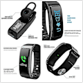 Miniatyrbild 3 av 5: 2-i-1 Smart Armband Bluetooth-headset Vattentät Klocka Trådlösa Hörlurar