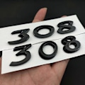 Miniatyrbillede 3 af 5: 3D ABS Sort Krom 308 Logo Bogstaver Bagagerums Emblem Badge til Peugeot 308 SW CC Klæbende Nummer Sticker Tilbehør