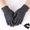Miniatyrbild 2 av 5: Höst Vinter Herr Stickade Handskar Pekskärm Hög Kvalitet Ull Solid Färg Handskar Herr Vantar 11762-Rhombus-Svart 11762-Rhombus-Black Elastic stretchable