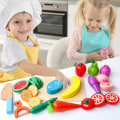 Miniatyrbild 4 av 4: Babyträleksaker för att skära frukt och grönsaker, köksleksaker för barn