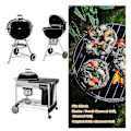 Miniatyrbillede 4 af 5: 22-1/2-tommer One-Touch rengøringssystem kit kompatibelt med Weber grilldele (C)
