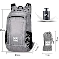 Pikkukuva 2 / 5: Reput Ultralight Packable 20l Taitettava Matka- ja Vaellusreppu Harmaa (C)