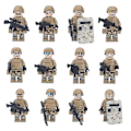 Miniatyrbild 1 av 5: 12 st Distinkta Soldatblock Minifigurer med Utrustning och Rustning - Höjd 4,5 cm / 1,8 tum för Barn - M8019
