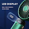 Pikkukuva 2 / 5: Kannettava tuuletin, kädessä pidettävä tuuletin henkilökohtainen tuuletin 5000mAh ladattava 5 nopeutta, mini hiljainen tuuletin LED-näytöllä. (C)