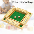 Miniatyrbild 2 av 5: Barnpresent Shut The Box Trä Mathematic Traditionell Pubbräde Tärningsspel Resa 4 Spelare