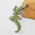 Miniatyrbillede 4 af 5: Herre Gotisk Punk Alligator Krokodille Krystal Rhinestone Broche Nål Smykker (C)