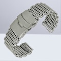 Miniatyrbild 3 av 3: 22mm Hajmaska Rostfritt Stål Klockarmband Viklås Klockarmband (Långt Mönster Silver) I6(FCC)