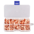 Miniatyrbilde 1 av 5: 250 stk GT Kobberforbindelsesrør Ledningsforbindelse Små Kobberrør Terminal Kabelklemme Bootlace Ferrule Kit[C] Copper