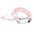 Miniatyrbild 5 av 5: 2 i 1 Flätad Loop Armband för Mi Band 7 Justerbar Stretchig Nylon Andningsbar Sportrem med Metallram Rosa Vit[C]