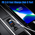 Miniatyrbilde 3 av 5: 12V USB-uttak, vippebryter USB-lader USB-C bil lader og hurtig 3.0 adapter PD ladepanel motorsykkel USB-lader vanntett blå LED digital V