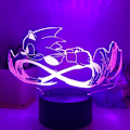 Miniatyrbild 4 av 4: SQCLV Qinwei Anime Elektrisk Sonic Löpande Nattlampa 3D Illusionlampa med 16 Färger Fjärrkontroll för Pojkars Sovrum Nattlampa Dekorationer -- Patte