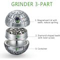 Miniatyrbillede 2 af 5: Star Wars Grinder Krydderkværn, Spespo Urte Grinder Mill med Pollen Catcher 2\", Lavet af Holdbar Zink Legering, til Urter, Pollen, Blomster, Sort Gave