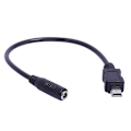 Miniatyrbillede 1 af 5: Mini USB 5-polet Han til 3,5x1,35 mm Hun Kabel 20 cm Længde Sort
