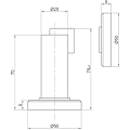 Miniatyrbild 4 av 5: Magnetisk dörrstopp MS010 i antik stil - Dörrstopp med golv- och väggmonteringsmaterial - Magnetisk dörrblockering - Ø 5cm, höjd 8,4cm