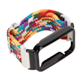 Miniatyrbild 5 av 5: Stretch Nylon Flätat Armband med Skyddande Bumper Case Tillbehör Passar för Mi Band 7 Pro Flerfärgad och Svart Case[C]