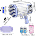 Miniatyrbild 2 av 5: Bubbelmaskin Utomhus, 69 Hål Bubbelpistol För Bröllop, Födelsedagspresent, Badbubbelmaskin Sommarleksak, Elektriska Led-Ljus Bubbelpistoler För Barn
