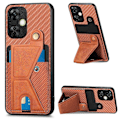Miniatyrbild 2 av 5: Kolfiberplånboksfodral för OnePlus Nord CE 3 Lite Brown