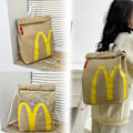 Miniatyrbillede 2 af 5: Realsitisk Mcdonalds Rygsæk/Messenger Sidetaske - Fastfood Gave Student Fritid Shoulder bag