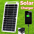 Miniatyrbild 3 av 5: 6W Solpanel USB Solcell Utomhus Vandring Batteriladdare System Solpanel Kit För Mobiltelefon