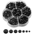Miniatyrbillede 1 af 5: 500 stk Runde Sorte Flade Dukkeøjne 3mm-12mm Plastikøjne, Assorterede Størrelser Knapper Øjne Til Teddybjørn Dukke Plysdyr Dukkehåndværk