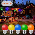 Miniatyrbild 3 av 5: 10-pack Färgade LED-lampor, 1W E27 G45 Glödlampor, Färgade LED-Mini-Globlampor, Blandade Färger för Utomhus- och Inomhussträngar, Jul, Fest [C]