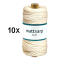 Miniatyrbild 1 av 2: 10 st. rullar Extra stark Mattvarp 12/6 Oblekt 500 gr / rulle - 100% ekologisk bomullsmattvarp Natur one size