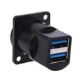Miniatyrbilde 5 av 5: Type Socket Metall USB 3.0 Sokkel Hunn til Hunn USB-kontakt Panelmontering