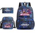K-Pop Demon Hunters 3-delt ryggsekksett med pennal Sty Style B Blue Pattern