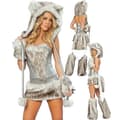 Kvindelig Ulvekostume Til Halloween Cosplay Festkostumer Grey