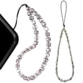 2pcs Anti-lost Mobile Phone Lanyard Crystal Beaded Hanging Chain Bag Pendant As Shown