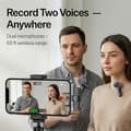 Miniatyrbillede 5 af 6: Mini Mic Pro Trådløs Minimikrofon til iPhone, iPad og Android, 2-pak Lavalier-mikrofoner med USB-C til videooptagelse og indholdsskabelse