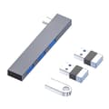 Miniatyrbild 1 av 4: 839 USB-C/Type-C hane till dubbel USB 2.0+USB 3.0 hona-adapter Silver