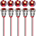 5st 12mm LED Metallindikator 110V-220VAC Ljus Vattentät