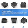 Miniatyrbilde 5 av 5: 10 x amerikansk type panelmontering AC strømuttak AC 125V 15A Svart