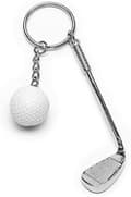 Golfnøglering med golfkøller og golfbolde golfgave/gaveideer Golf Master nøglering, sølv, køllelængde 8 cm, bredde 2,5 cm white