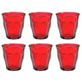Duralex Picardie -punaiset juomalasit, 6 kpl, 25 cl