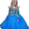 Aurora Tornerose Fest Prinsessekjole Piger Udklædningskjole Blå 6-7 År