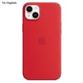 iPhone 14 -nestemäinen silikonikotelo MagSafe-yhteensopivuudella ja PopSocketilla Red