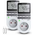 Miniatyrbild 1 av 4: 16A/3680W Digital Programmerbart Uttag, Daglig/Veckovis LCD-timer med Slumpmässigt Läge, 2-pack