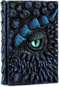 Drakdagbok – 3D-präglad skissbok med drakögondesign, vintage grimoire