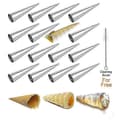 Miniatyrbillede 2 af 5: 16 stk. bageforme med rengøringsbørste, koniske forme i rustfrit stål til wienerbrød, flødehorn, croissant, skal, fløderulle, bageform