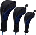 3-pack träskydd för golfklubbor (blå)