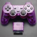 Til Sony PS2 Trådløs 2.4GHz Dual Vibration Controller Gamepad Transparent Purple