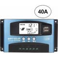 40A Solladdningsregulator, 12V/24V Intelligent Regulator med LCD-skärm och USB-port (40A)