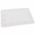 Rektangulära vita spetsunderlägg i papper - 100, vita, 36,5x26cm, bröllopstårta dekoration presentinslagning bord