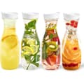 Plastkanna - XVX - 1000ml - Set om 4 - Läckagesäkra lock - Transparent