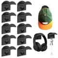Hattkrokar - Ej specificerat - 10 stycken - Självhäftande, ingen borrning krävs - Svart - Samtida design